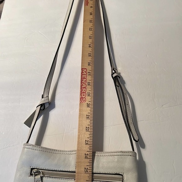 Franco Sarto white leather crossbody zip closure and pockets adjustable strap - Picture 9 of 16